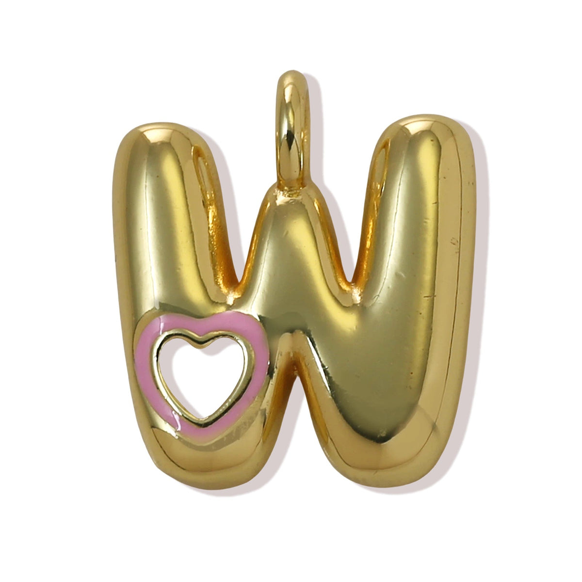 Xi English Letter Gold Simple Heart-shaped Pendant