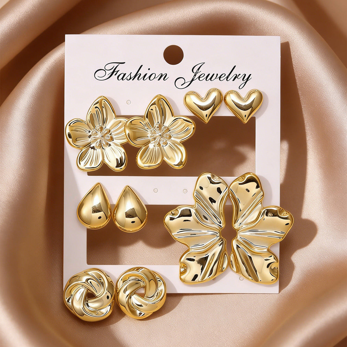 Beautiful Flowers Graceful Personality Matte Irregular Earrings