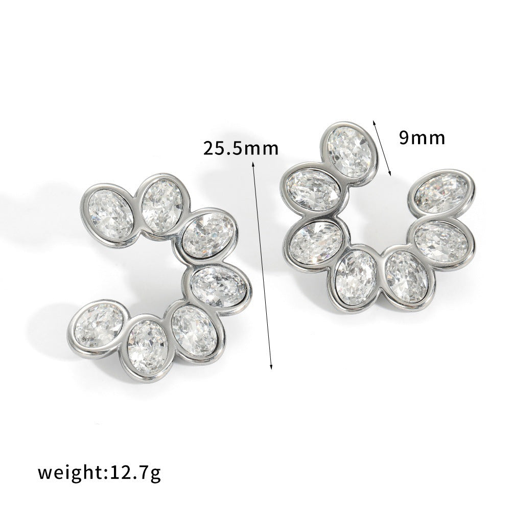 Women's Vacuum Electroplated Stainless Steel Light Luxury High-grade Stud Earrings