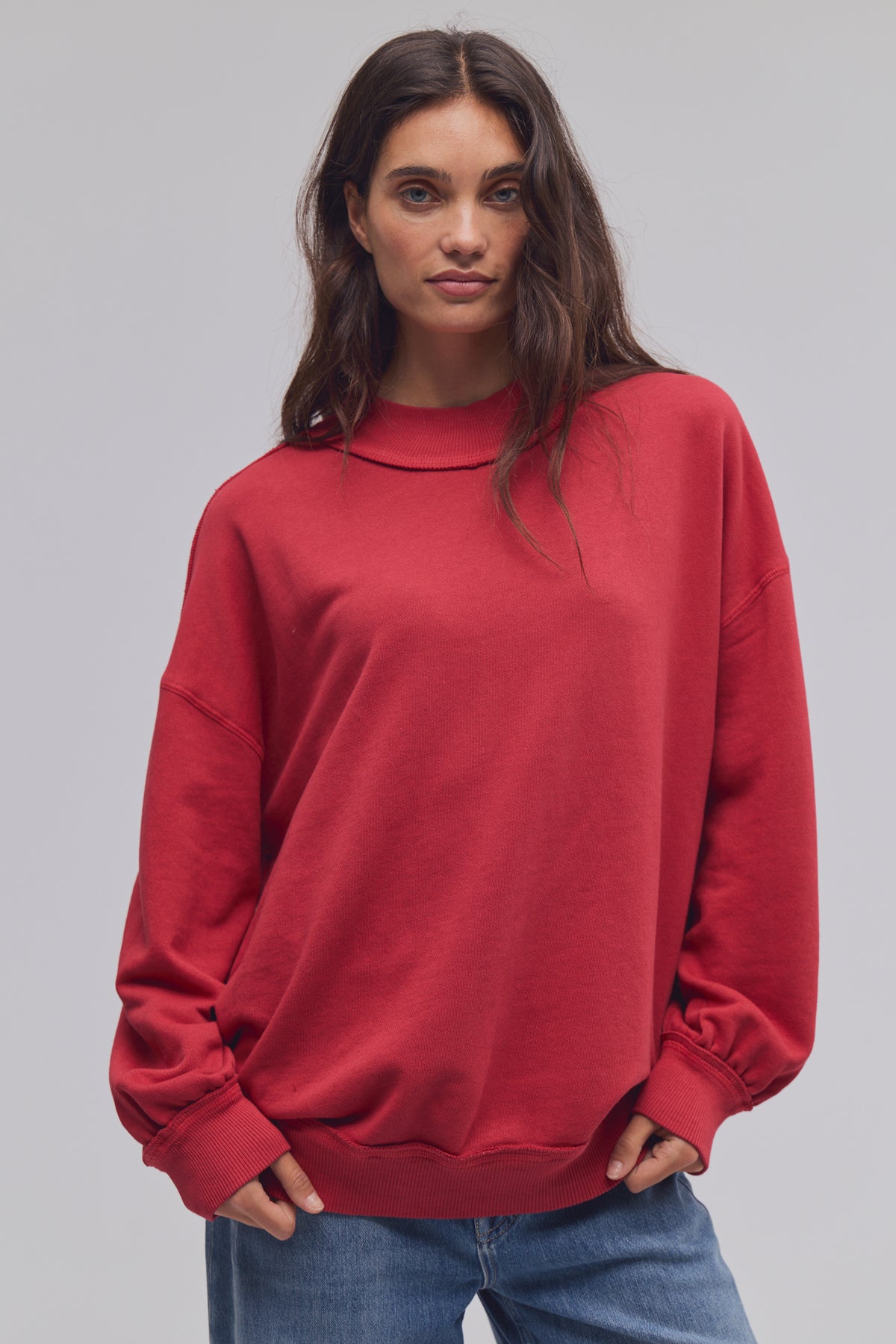 Free People Palm Springs Pullover in Salsa