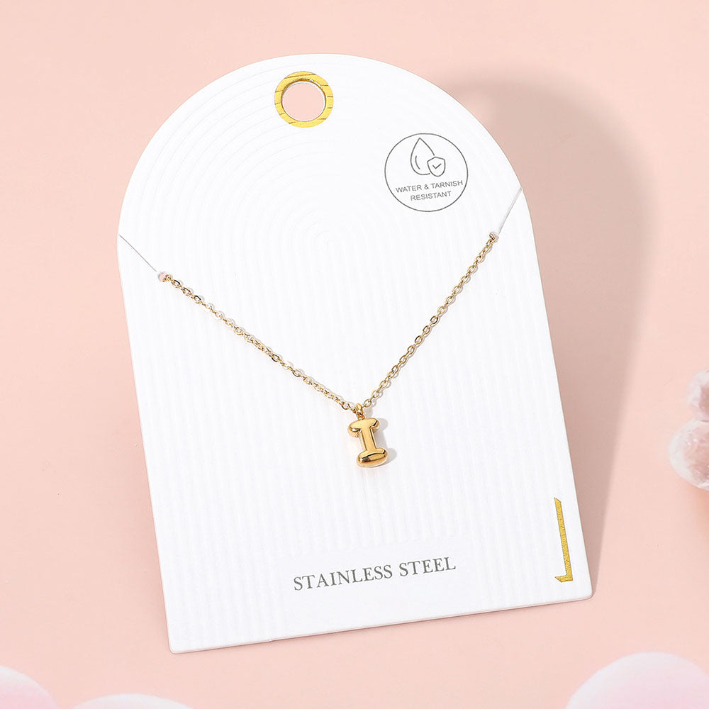 -I- Stainless Steel Monogram Pendant Necklace