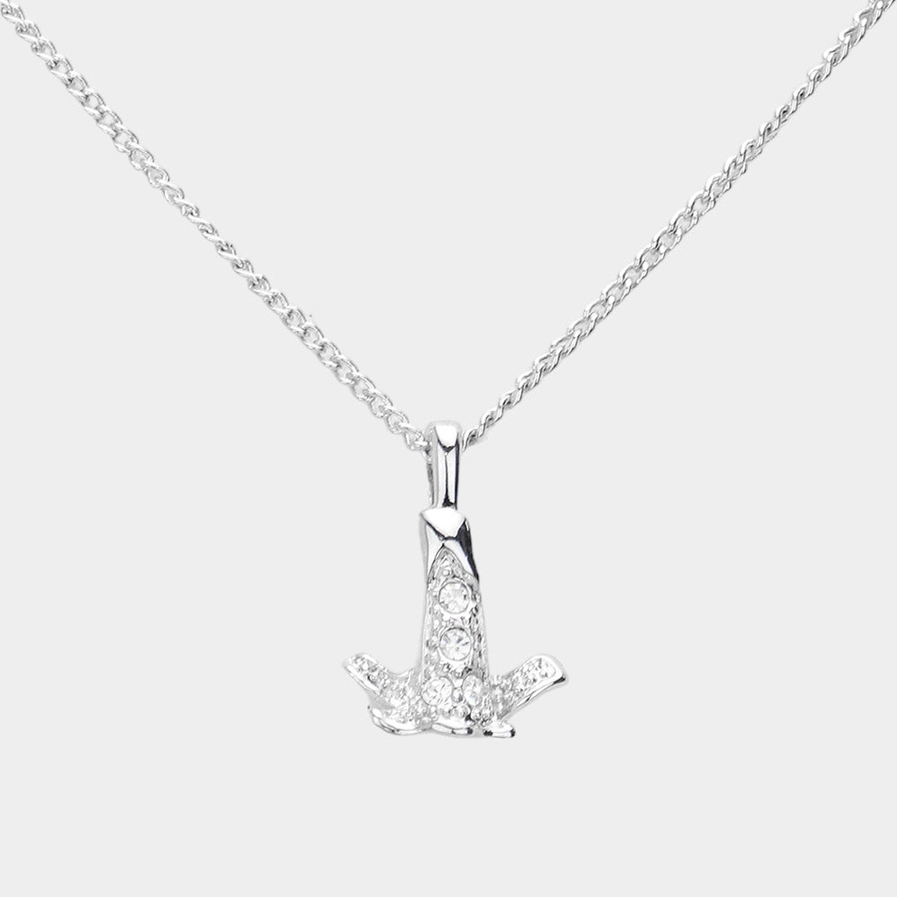 Rhinestone Paved Pendant Necklace