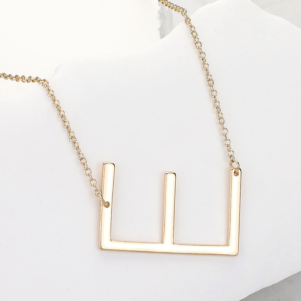 -E- Metal Initial Monogram Pendant Necklace
