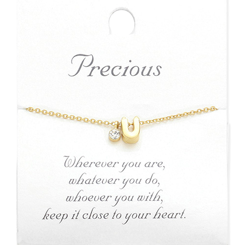 -U- Monogram Initial Pendant Necklace