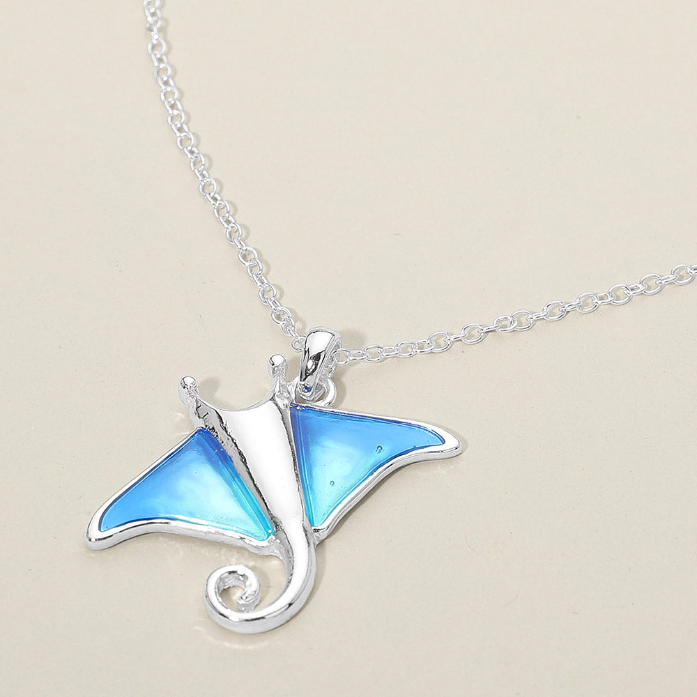 Manta Ray Charm Pendant Necklace