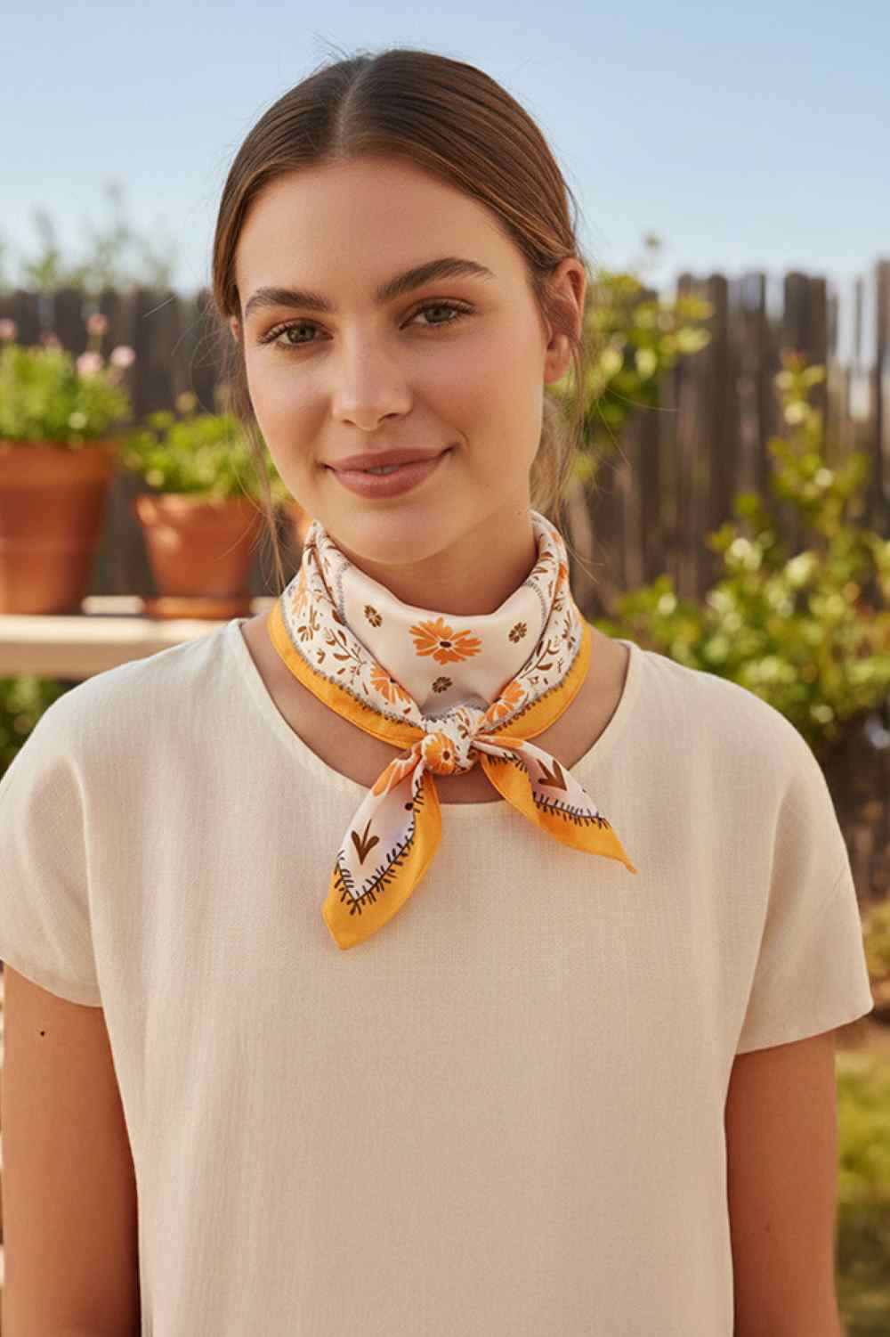 Floral Pattern Print Bandana Scarf