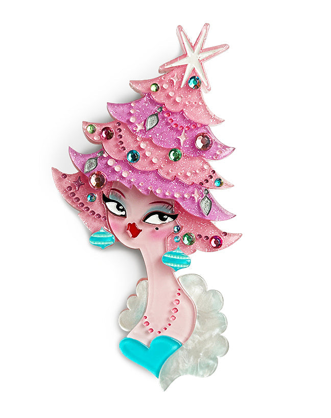Pinkmas Glam Brooch by Miss Fluff x Lipstick & Chrome