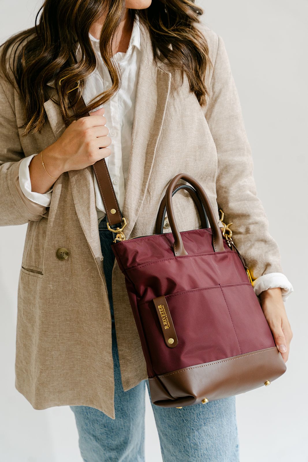 Otto | Wine Nylon + Brown Leather