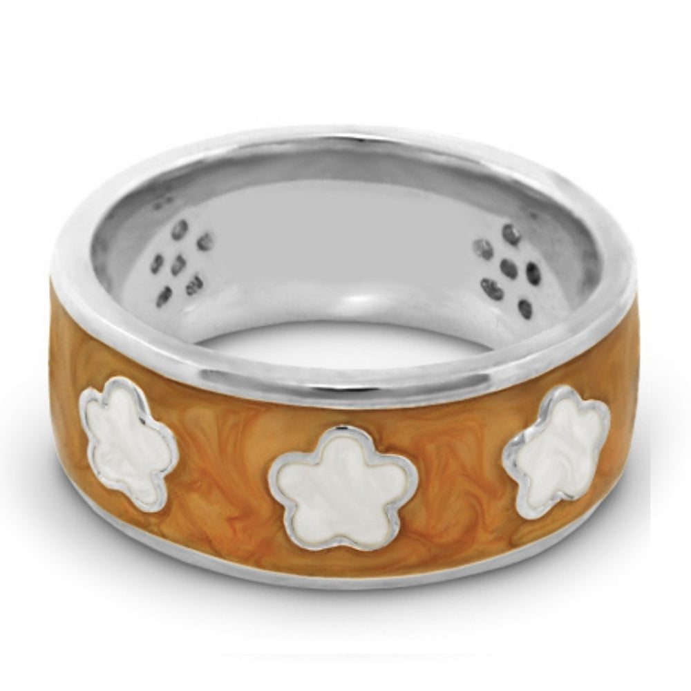 Daisy Love Band Ring — Three Flowers