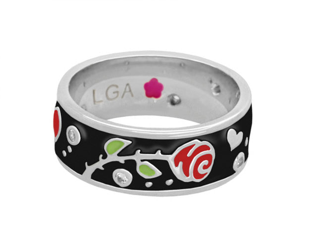 Daisy Love Band Ring — Trailing Rose