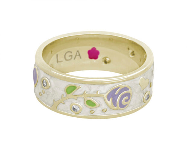 Daisy Love Band Ring — Trailing Rose