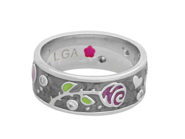 Daisy Love Band Ring — Trailing Rose