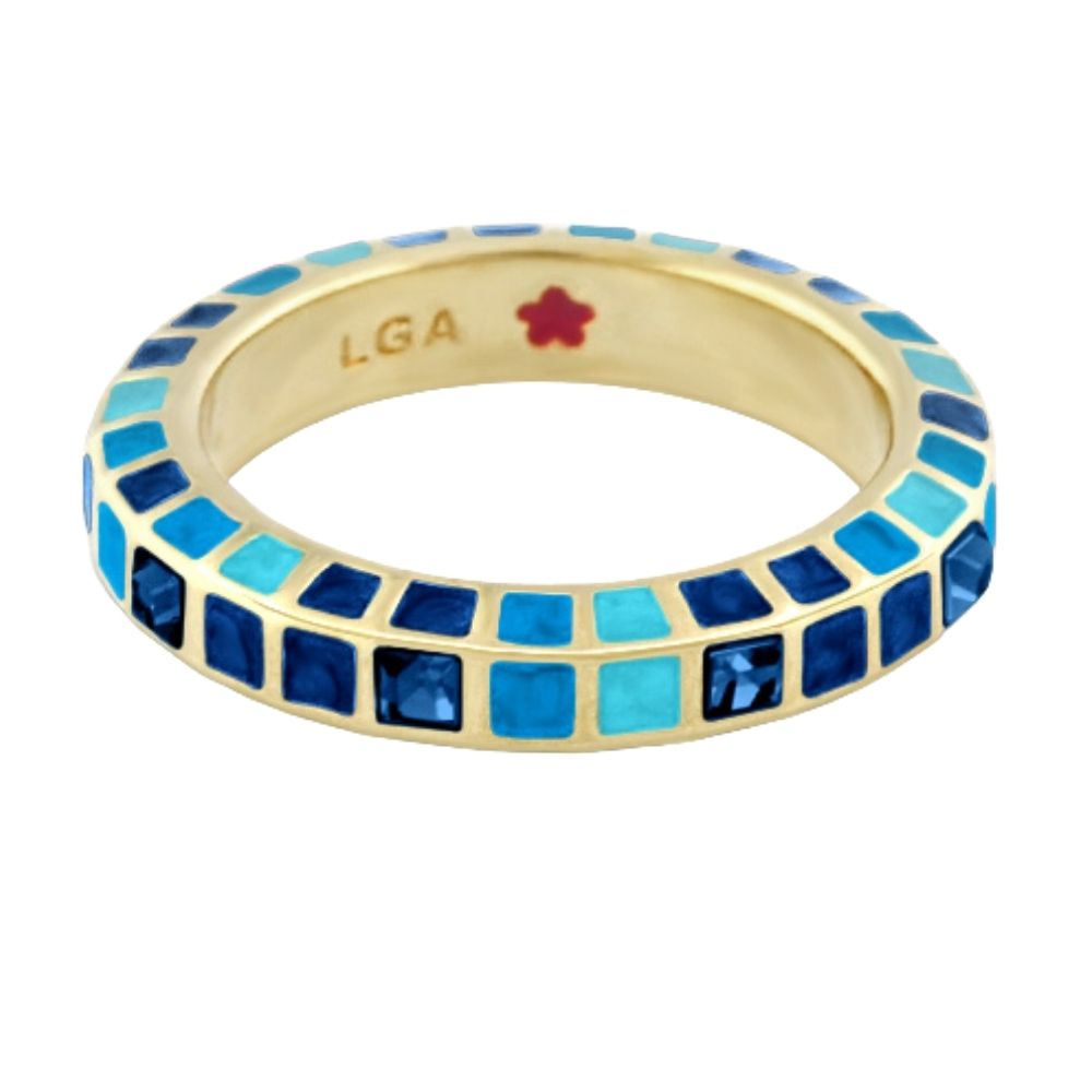Stackable Fiesta Ring — Crystal Checkerboard