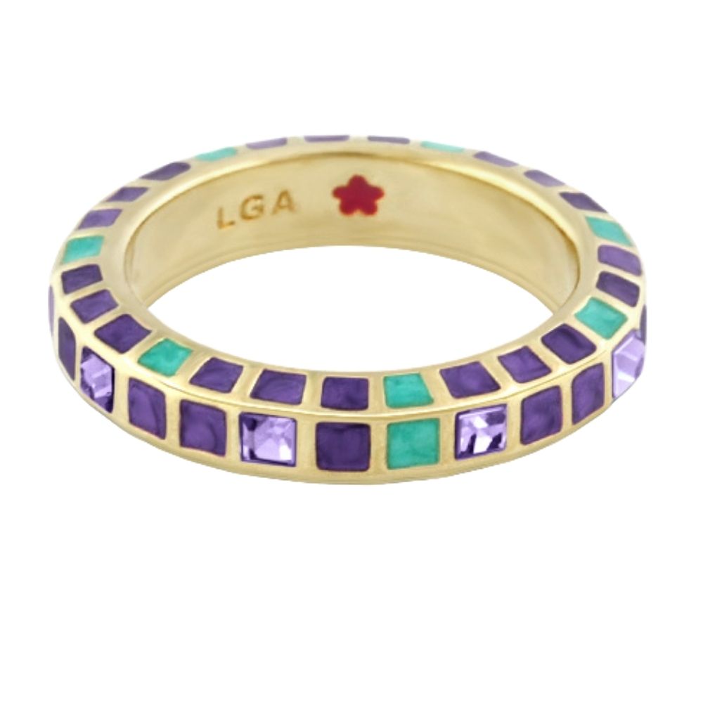Stackable Fiesta Ring — Crystal Checkerboard