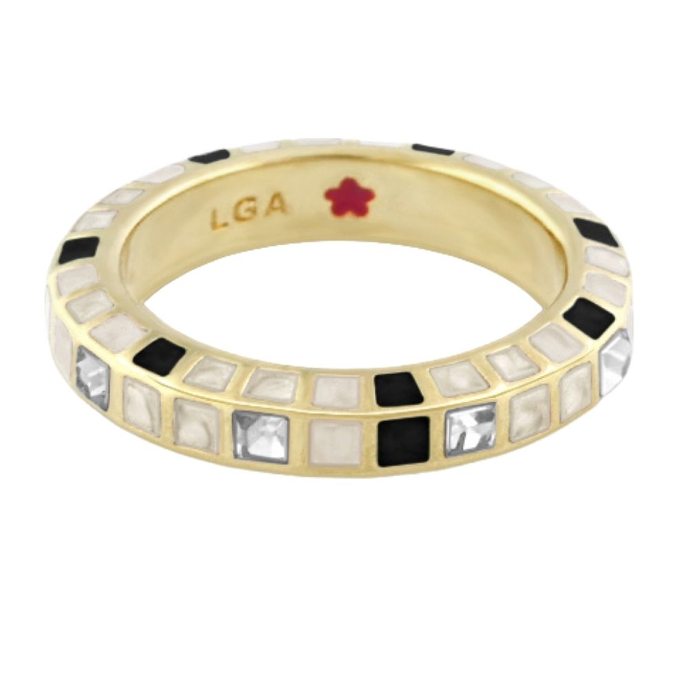 Stackable Fiesta Ring — Crystal Checkerboard