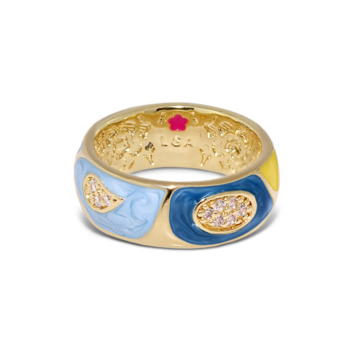 Butterfly World Band Ring — Pavé Leaf