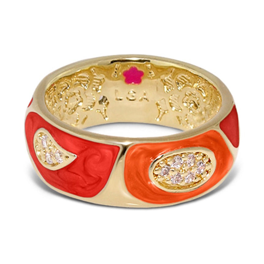 Butterfly World Band Ring — Pavé Leaf