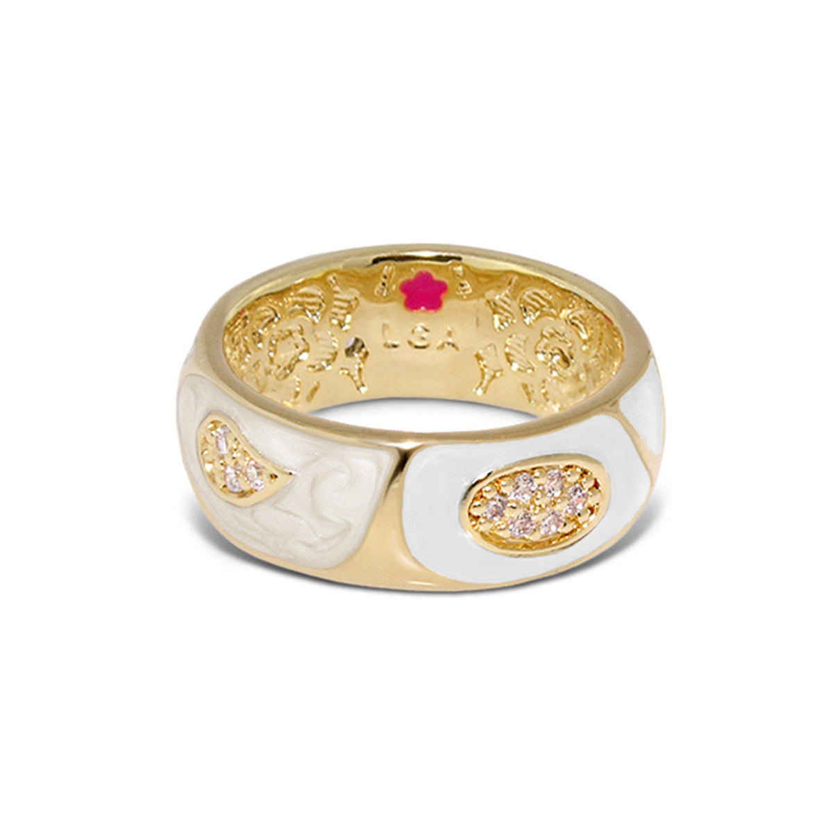 Butterfly World Band Ring — Pavé Leaf