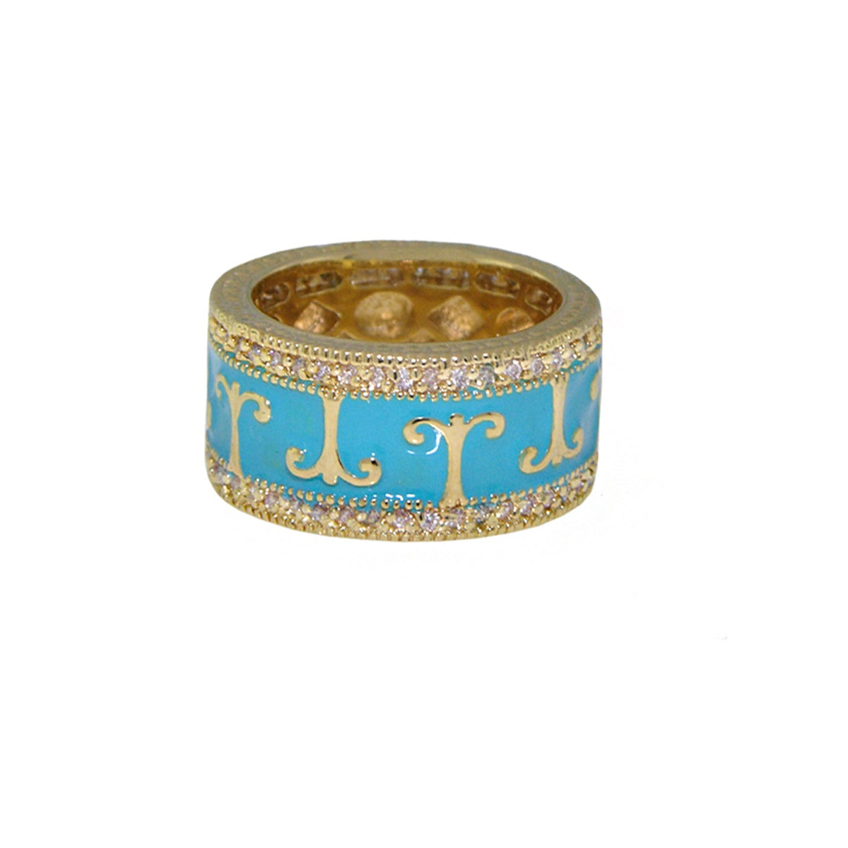Renaissance Style Ring — Pavé Edge Scroll