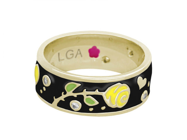 Daisy Love Band Ring — Trailing Rose