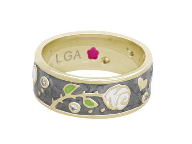 Daisy Love Band Ring — Trailing Rose