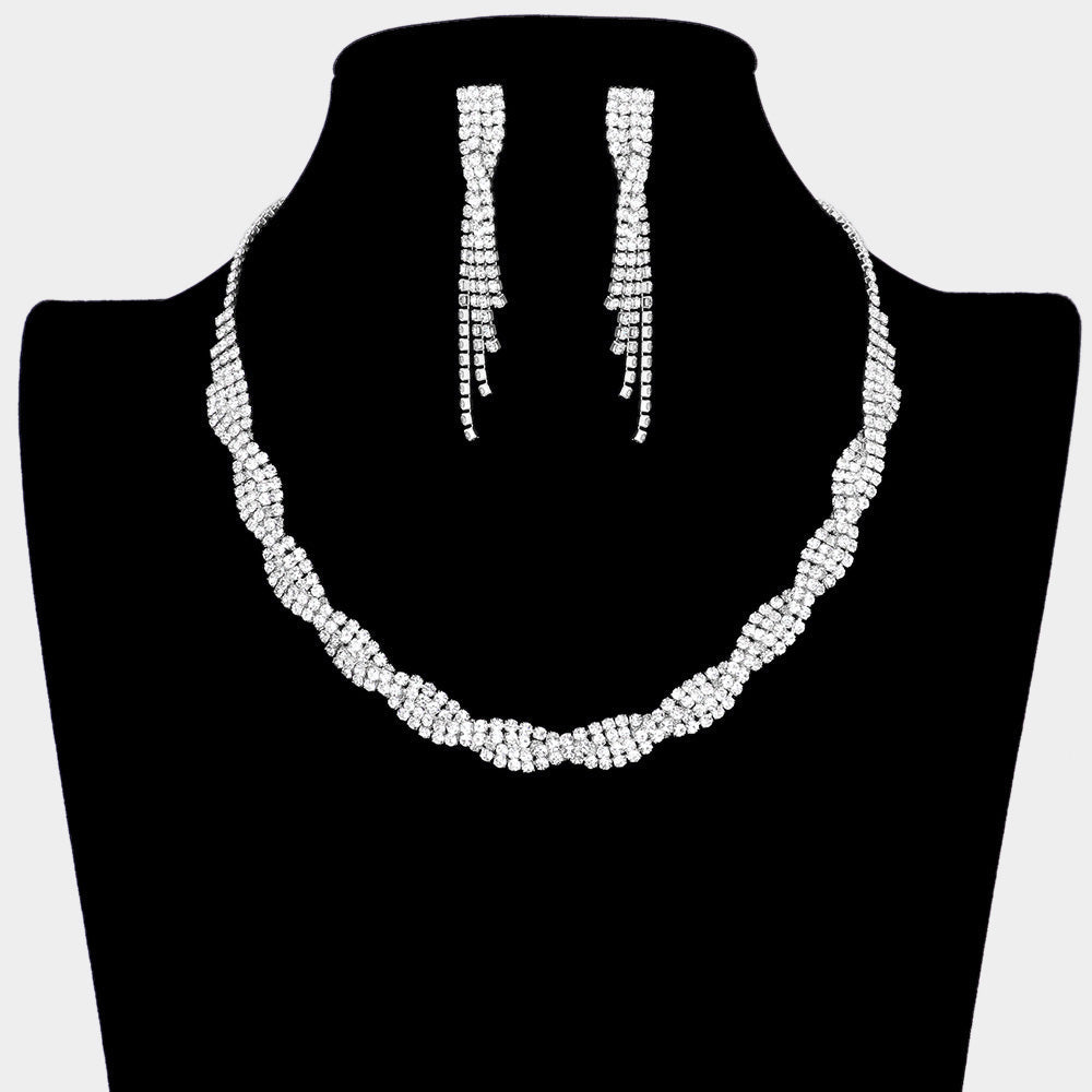 Braided Rhinestone Necklace