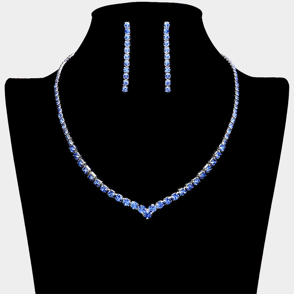Round Rhinestone Necklace