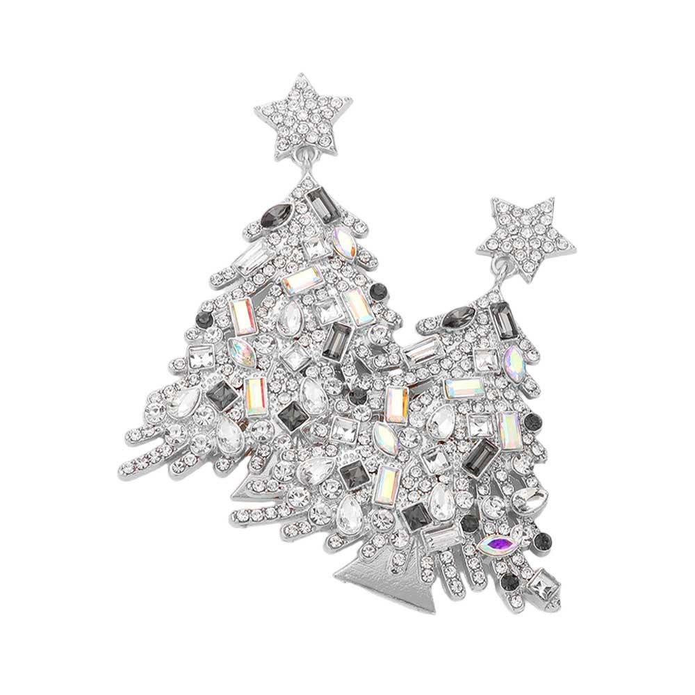 Star Christmas Tree Link Dangle Earrings