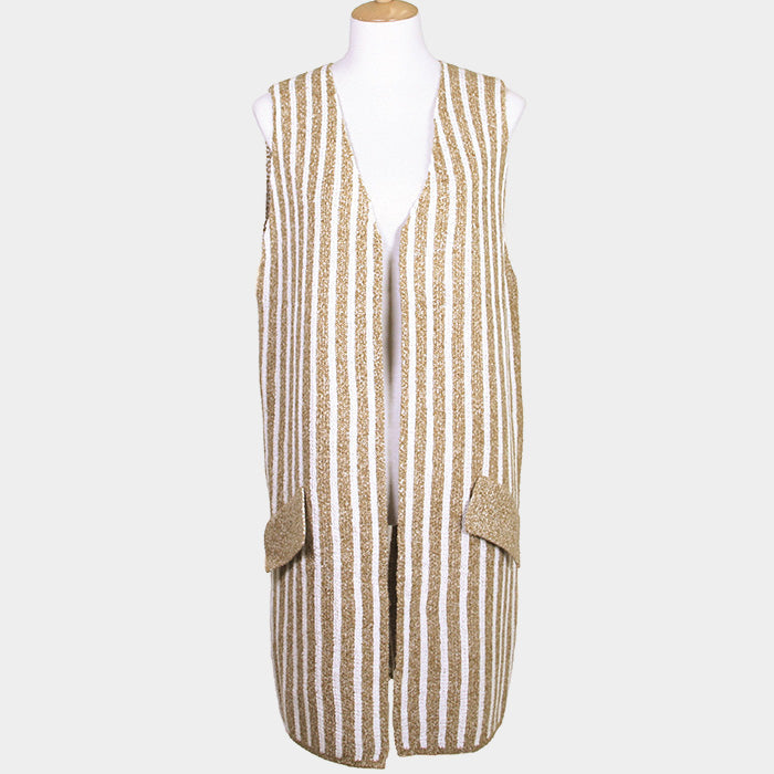 Striped Long Vest