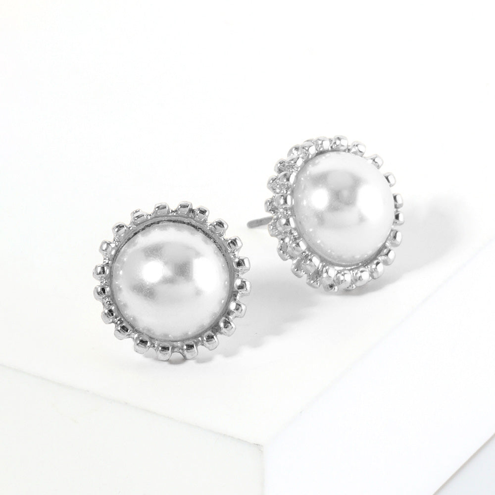 Pearl stud earrings