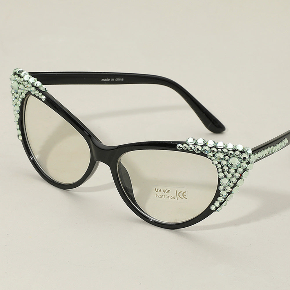 Bubbly Crystal Cat Eye Optical Glasses