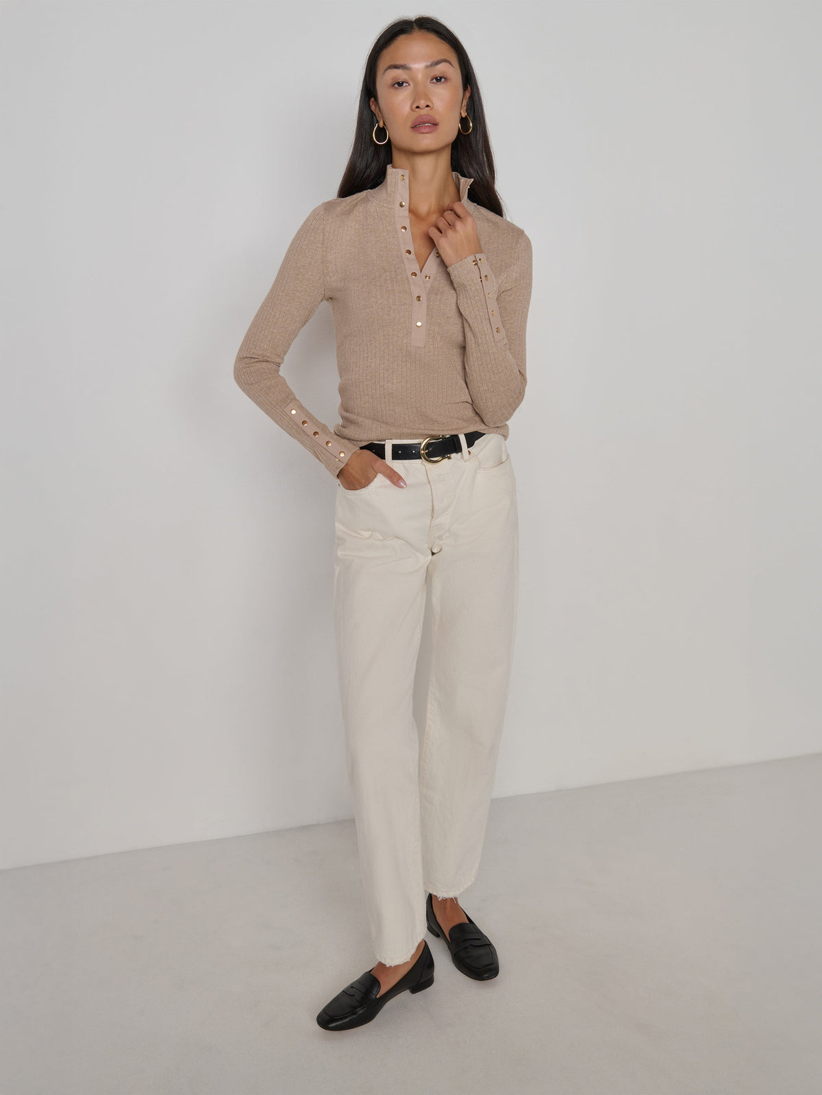 Sheila Top in heather oatmeal