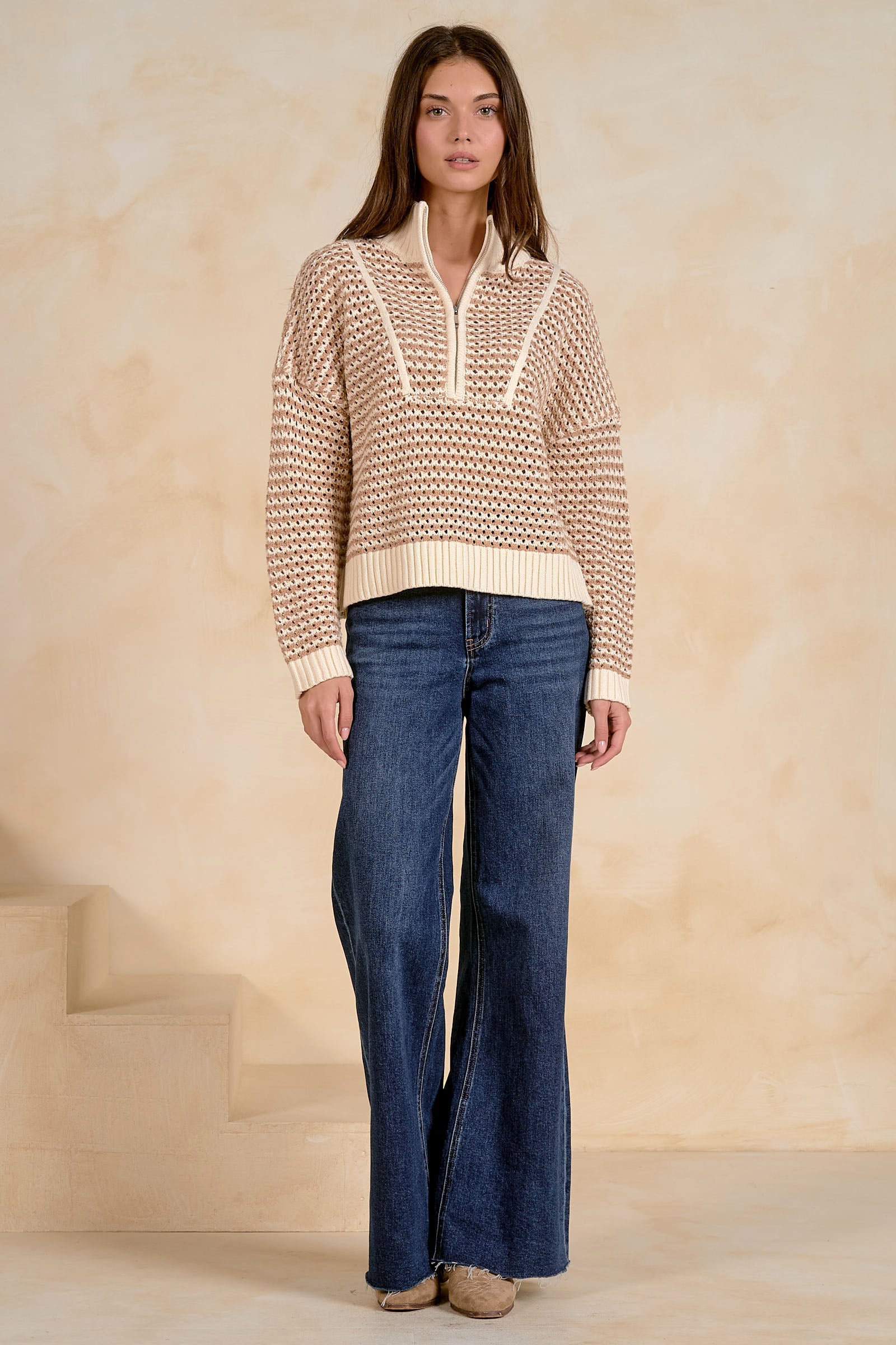 Blair Half Zip Natural