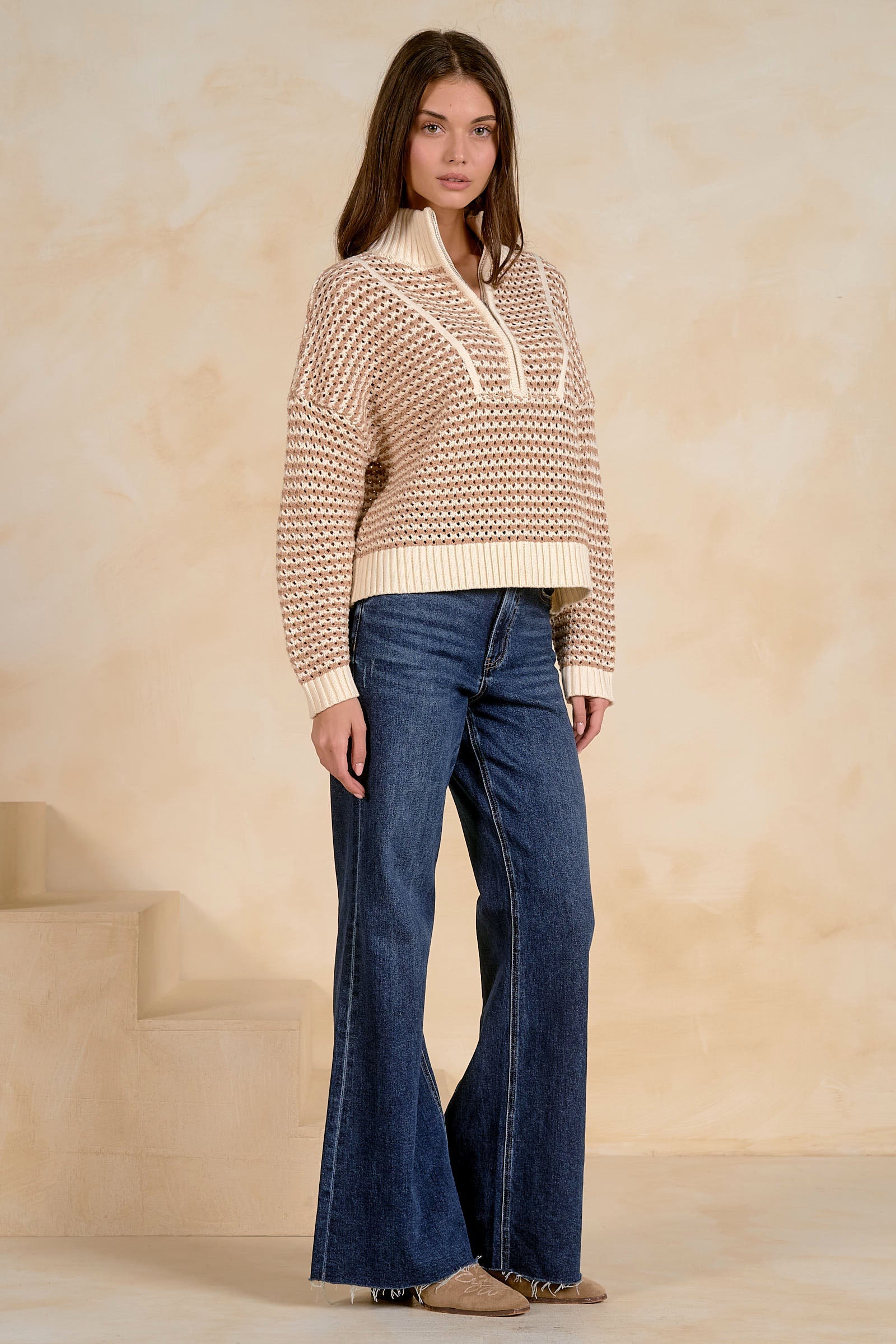 Blair Half Zip Natural