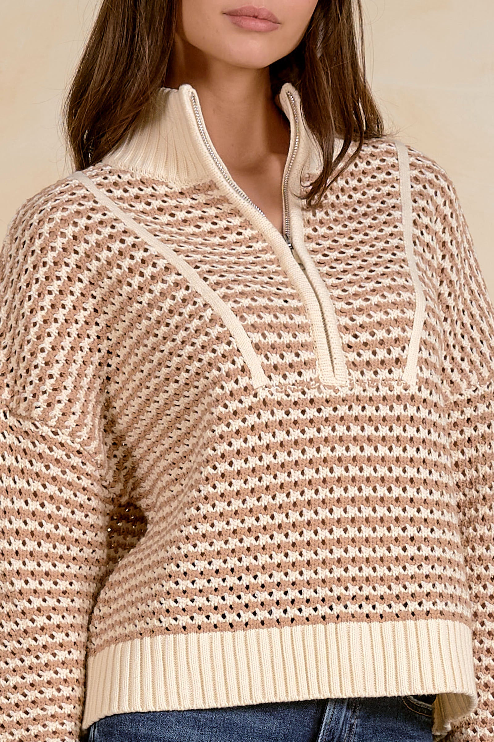 Blair Half Zip Natural