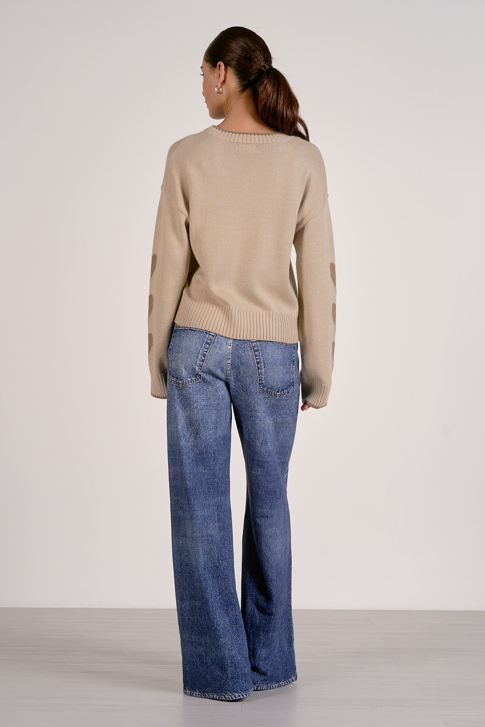 Hearts Sweater Taupe