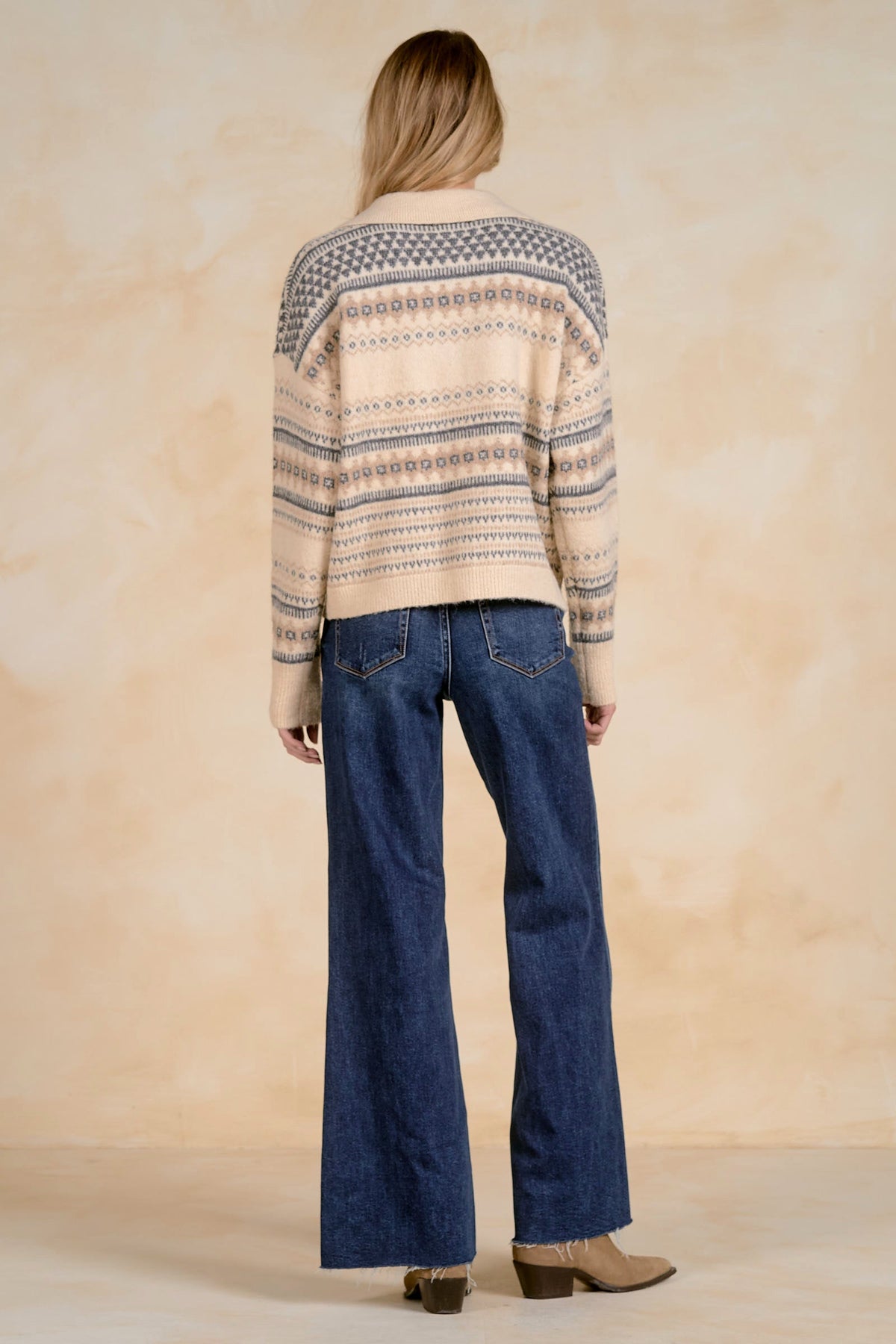 Aztec Sweater Off White