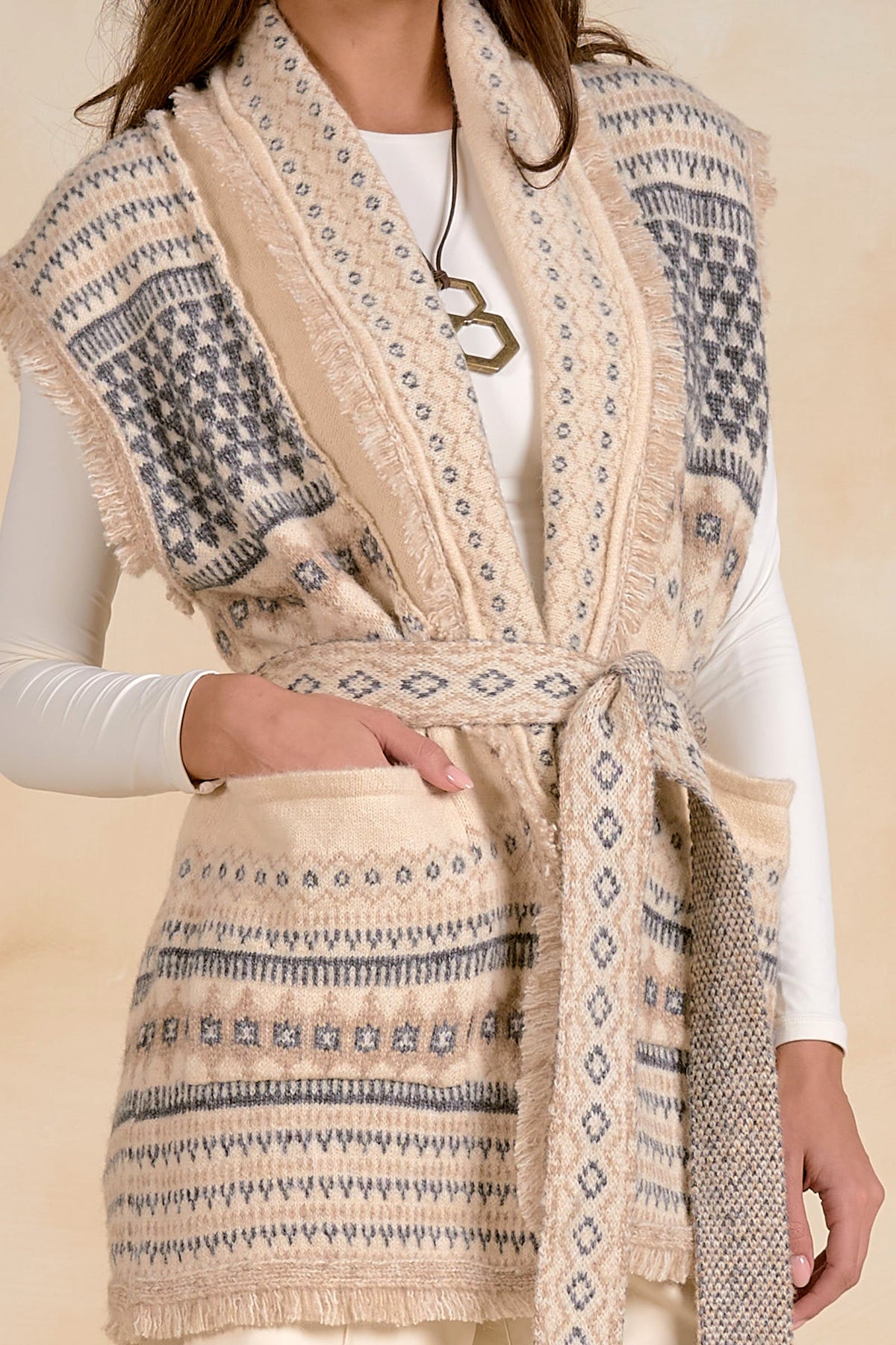 Echo Sleeveless Cardigan Off White