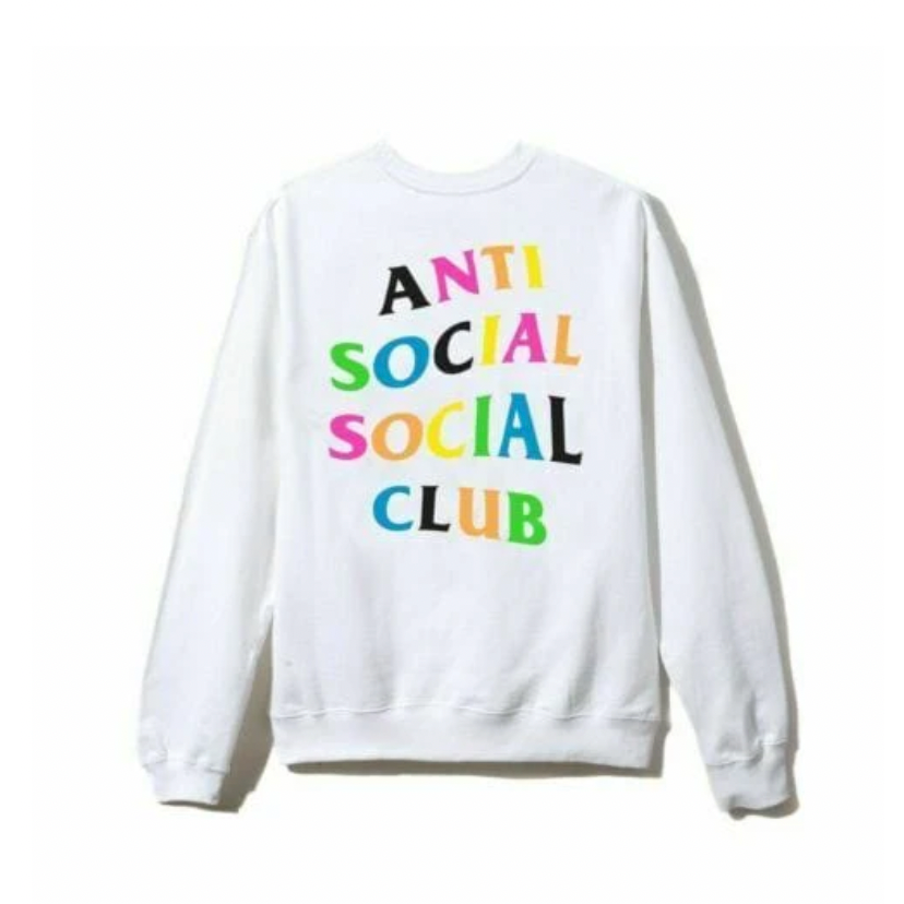 Anti Social Social Club Rainbow Logo Crew Neck White