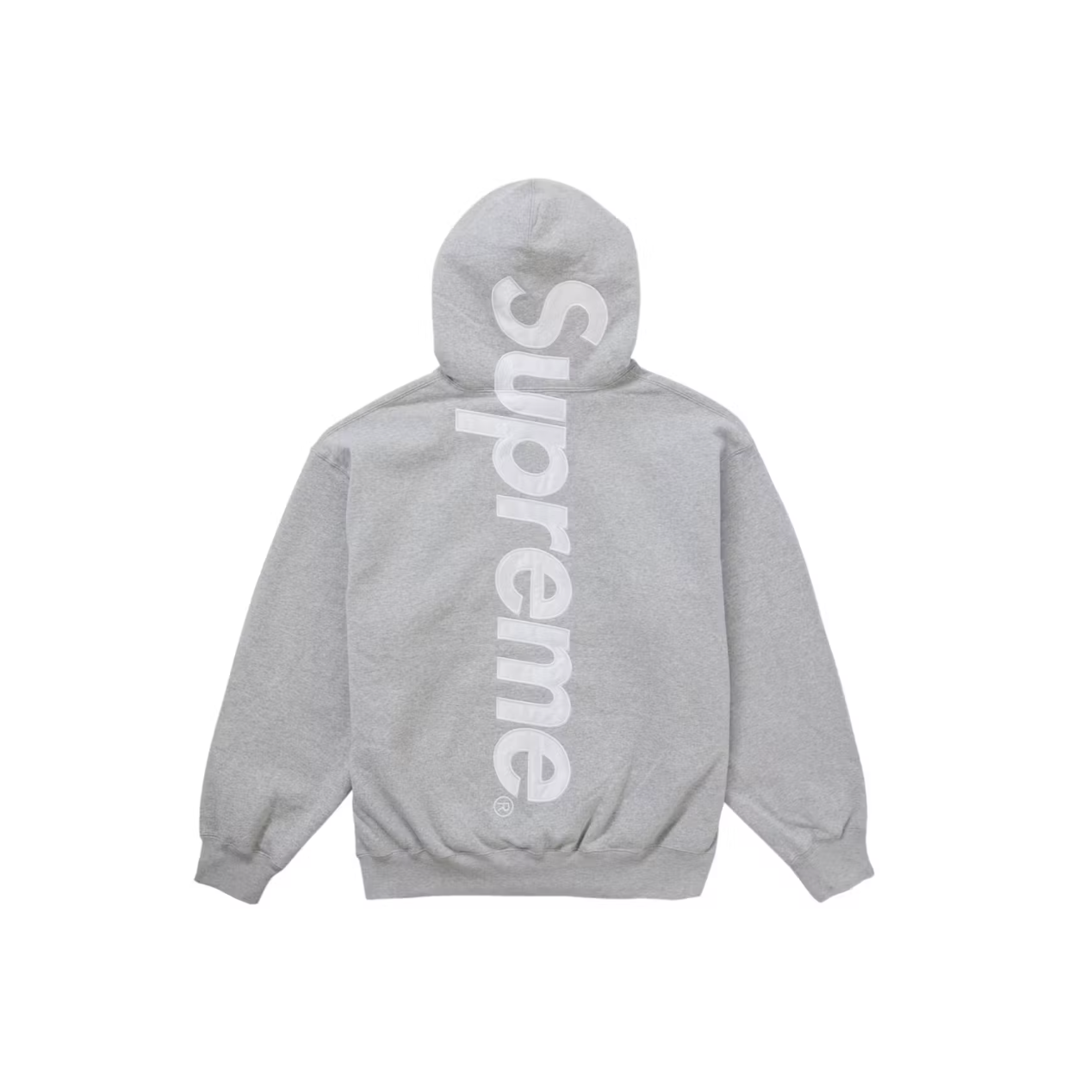 Supreme Satin Applique Hooded Sweatshirt (FW24) Heather Grey