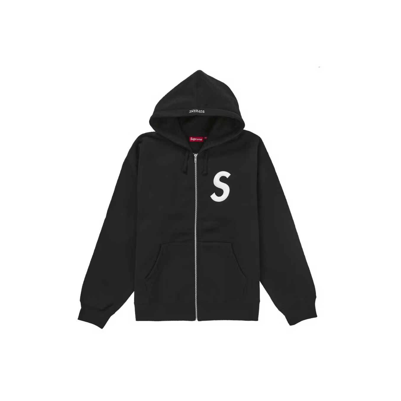 Supreme S Logo Zip Up Hooded Sweatshirt (FW24) - Black