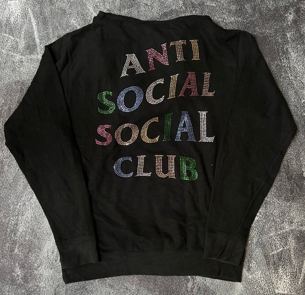 Anti Social Social Club NT Rhinestone Black Hoodie