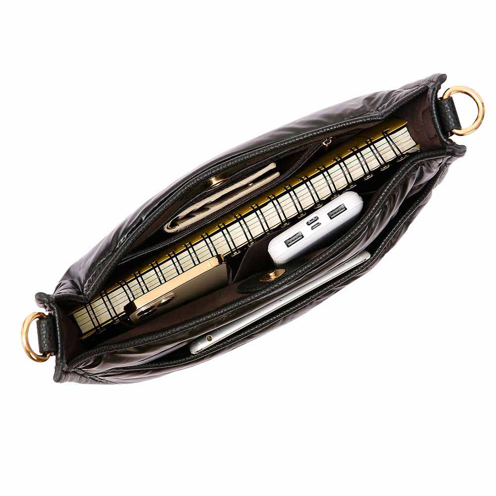 Women's Solid Quilted Shiny Puffer Crossbody Bag