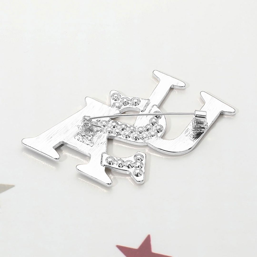 Women's Stone Paved Enamel USA Pin Brooch 4th of July