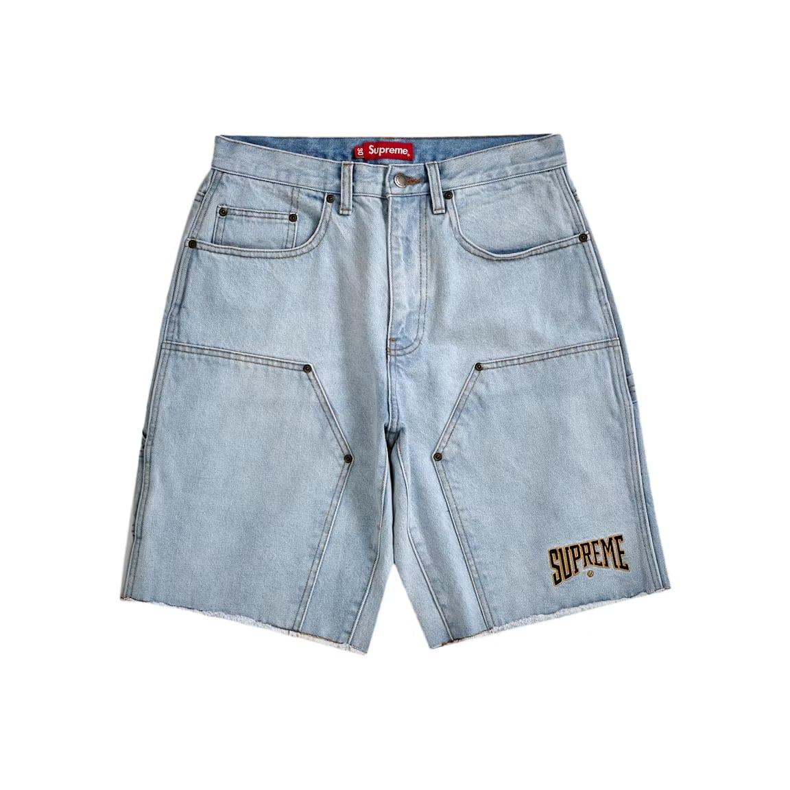 Supreme Cutoff Double Knee Denim Painter Short Washed Blue