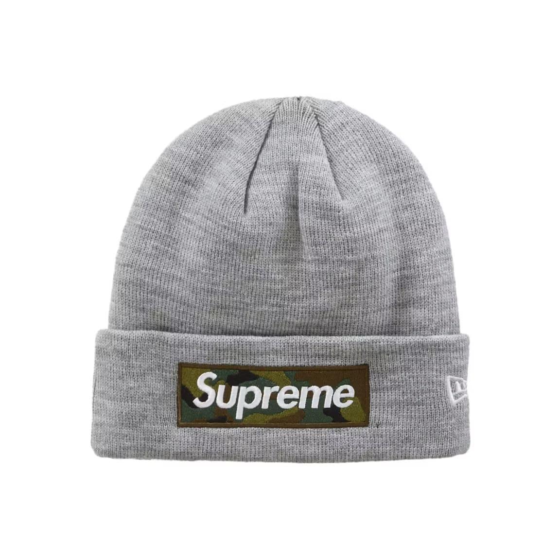 Supreme New Era Box Logo Beanie (FW23) Heather Grey