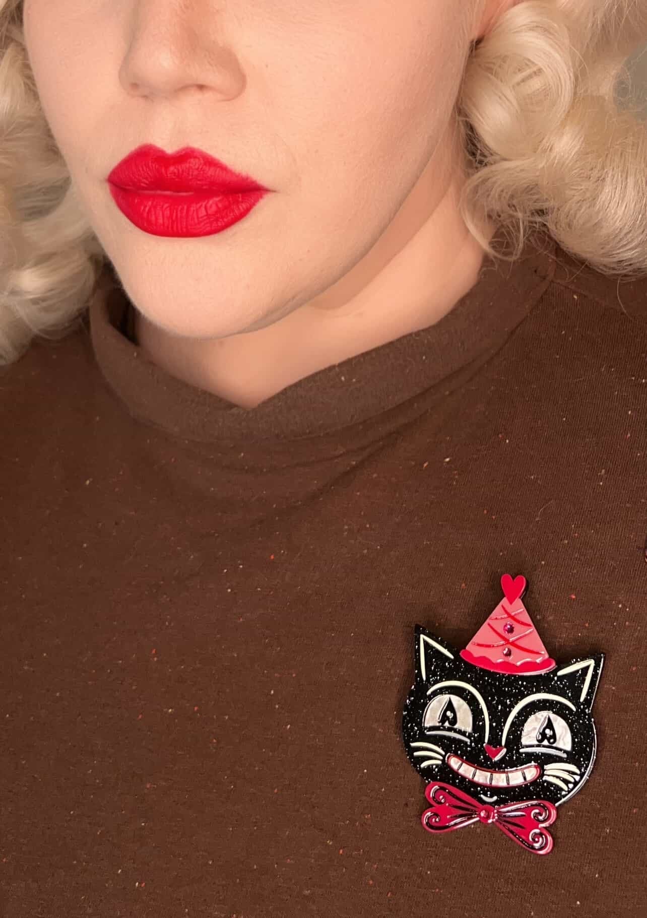 Sweetheart Jack Brooch by Johanna Parker x Lipstick & Chrome — Valloween Folk Art Pin