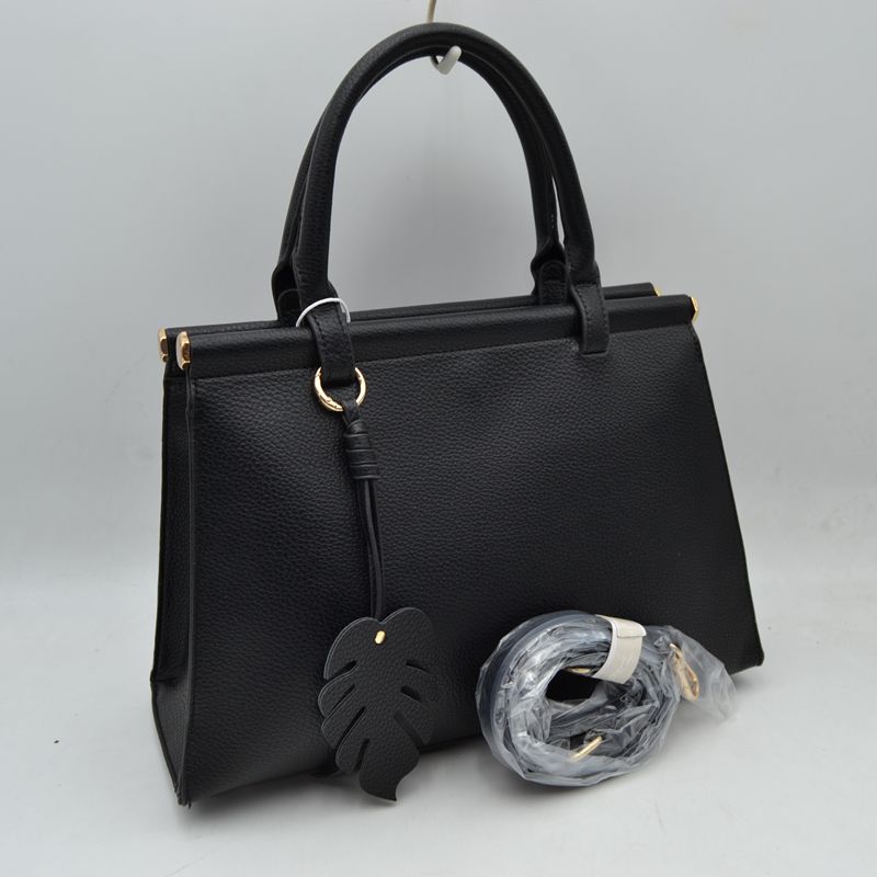 Elegant Tote Handbag with Detachable Shoulder Strap & Round Charm Keychain