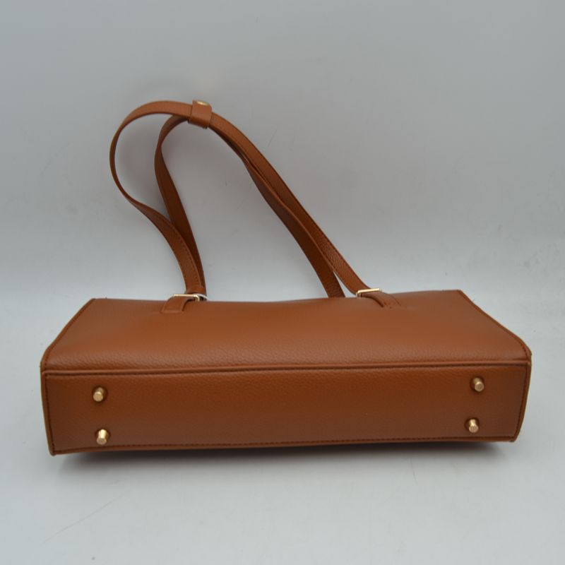 Elegant Shoulder Tote Bag with Decorative Charm