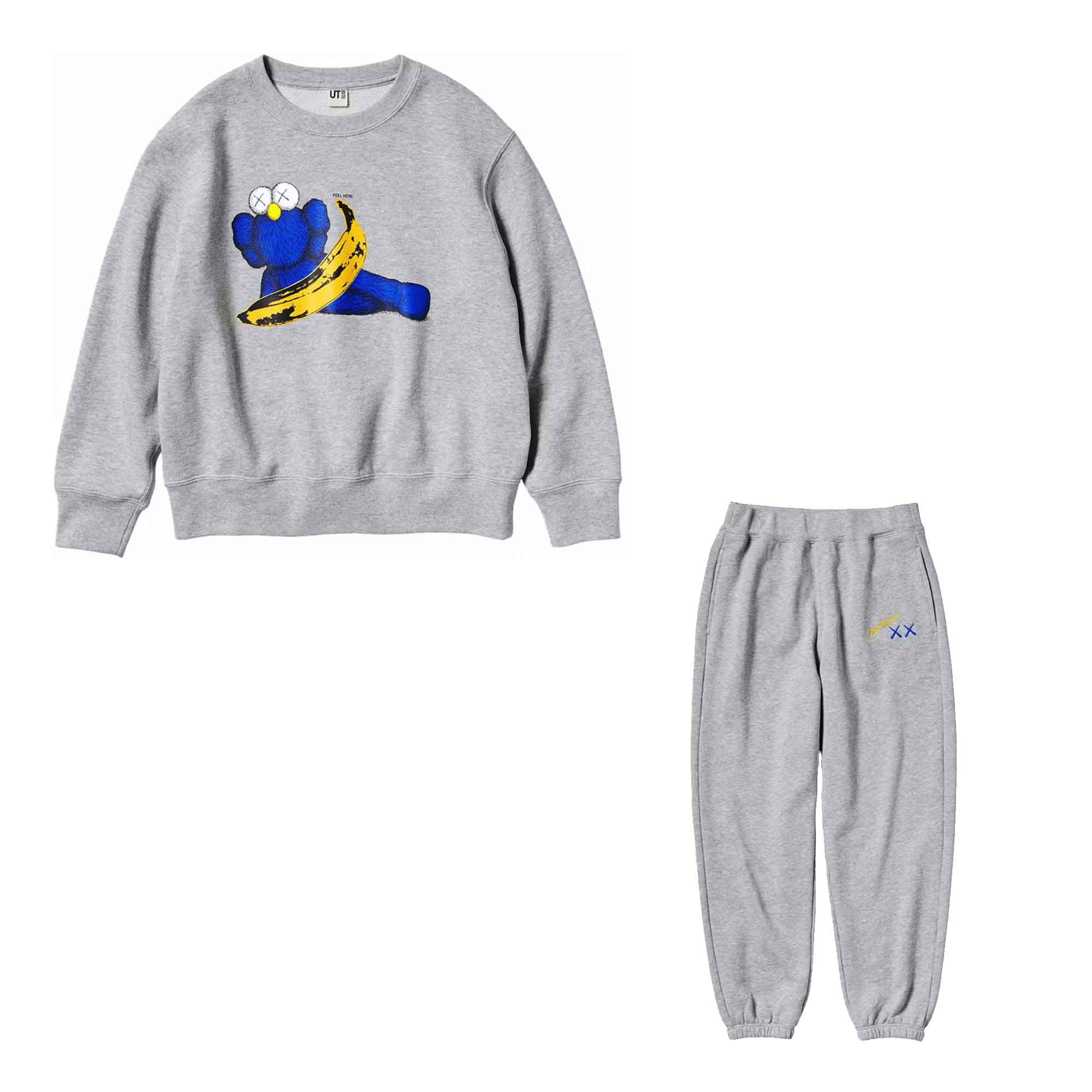 KAWS x Uniqlo Warhol Mens Graphic Banana Sweatshirt (Full Set)